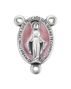 Miraculous Medal Centerpiece with Pink Epoxy