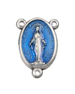 Blue Epoxied Miraculous Medal Centerpiece