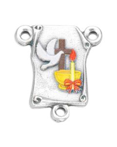 Confirmation Rosary Centerpiece with with Epoxied Symbolism