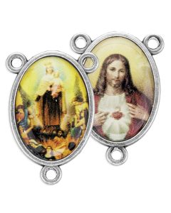 1" Departed Souls Rosary Centerpiece with Two Sided Epoxy Images