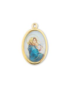 1" Madonna of the Street Gold Finish Picture Medal