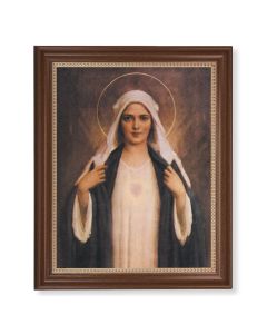 13 1/2" x 16 9/16" Walnut Finished Frame with 11" x 14" Chambers: Immaculate Heart of Mary Textured Art