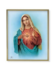 8" x 10" Gold Plaque Frame with a Immaculate Heart of Mary Print