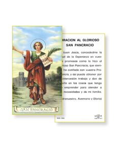 Saint Pancracio Holy Card in Spanish