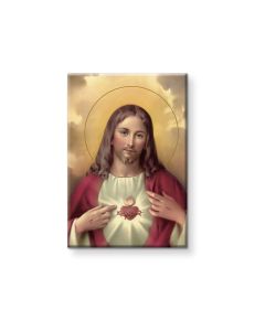 2" x 3" Sacred Heart of Jesus Magnetic Laminated Plaque