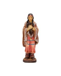4" Cold Cast Resin Hand Painted Statue of Saint Kateri Tekakwitha in a Deluxe Window Box-P65