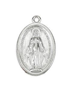 1" Miraculous Medal in Antiqued Silver Finish