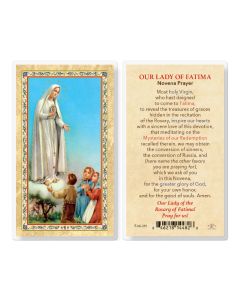 Our Lady of Fatima Novena Laminated Holy Card. Inc. of 25