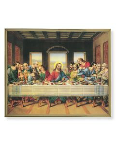 8" x 10" Gold Plaque Frame with a Da Vinci: Last Supper Print