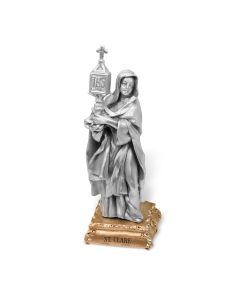 5 1/2" Pewter Saint Clare Statue, Gift Boxed-P65