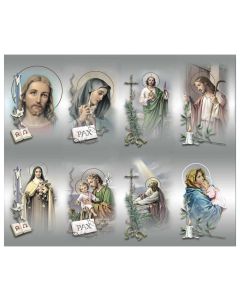Assorted Subjects Eight-Up Micro Perforated Holy Cards