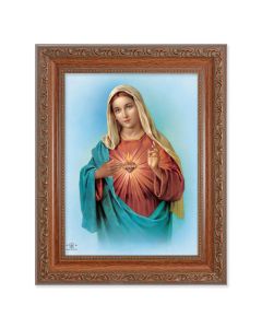8.25" x 10.25" Ornate Wood Frame with a 6" x 8" Immaculate Heart of Mary Print