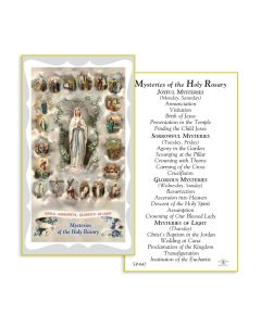 Mysteries of the Rosary Holy Card 