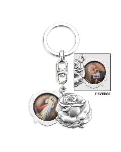 Divine Mercy and Padre Pio Keychain