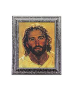 10 1/2" x 12 1/2" Grey Oak Finish Frame with an 8" x 10" Hook: Head of Christ Print