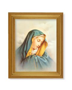 10" x 12" Gold Leaf Finish Beveled Frame with 8" x 10" Our Lady of Sorrows Textured Art