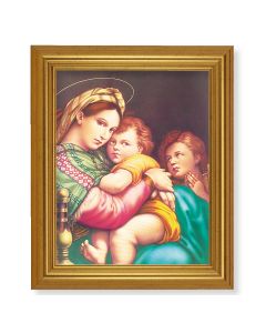 10" x 12" Gold Leaf Finish Beveled Frame with 8" x 10" Raphael: Madonna of The Chair Textured Art