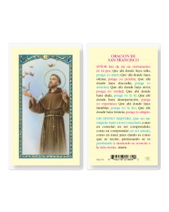 Oracion de San Francisco Pajaro Holy Card