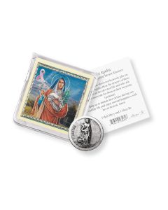 Saint Agatha Pocket Coin with a Holy Card in a Clear Pouch-P65