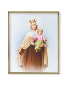 8" x 10" Gold Plaque Frame with an Our Lady Mount Carmel Print