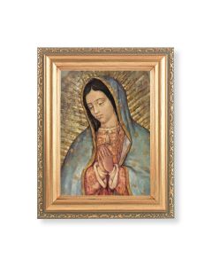 5.5" x 7" Antique Gold Frame with an Our Lady of Guadalupe Print