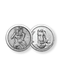 Saint Christopher Travelers and Saint Raphael Pocket Coin (Sold in Inc. of 10)