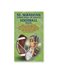 Oval Saint Sebastian Mens Football Medal on a 24" Chain