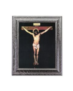 10 1/2" x 12 1/2" Grey Oak Finish Frame with an 8" x 10" The Crucifixion Print