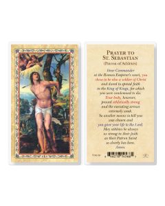 Prayer to St. Sebastian Laminated Holy Card. Inc. of 25