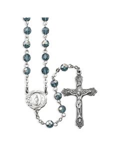 Tanzanite Aurora Borealis Bead Rosary, Boxed