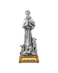 4 1/2" Pewter Saint Francis of Assisi Statue, Gift Boxed-P65
