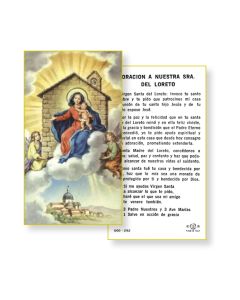 Our Lady of Loreto Holy Card in Spanish