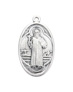 1 3/4" St. Benedict Medal in Antiqued Silver Finish