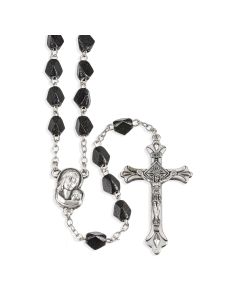 Black Boxwood Triangular Bead Rosary