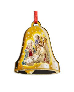 2 3/4" x 2 1/4" Holy Family and Adoring Angel Christmas Bell Shaped Ornament