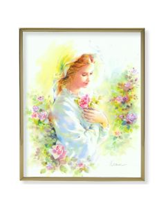 8" x 10" Gold Plaque Frame with a Blanc: Mystical Rose Print