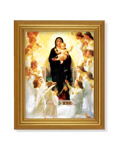 10" x 12" Gold Leaf Finish Beveled Frame with 8" x 10" Bouguereau: Queen of Angels Textured Art