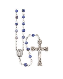 4mm Genuine Sodalite Gemstone Bead Rosary, Boxed