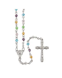 Multicolor Bicone Crystal Bead Rosary