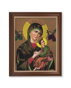 13 1/2" x 16 9/16" Walnut Finished Frame with 11" x 14" Our Lady of Perpetual Help Textured Art