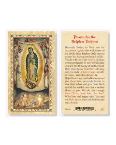 Prayer for the Helpless Unborn Laminated Holy Card. Inc. of 25