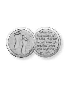 Footprints with Prayer Pocket Coin (Sold in Inc. of 10)