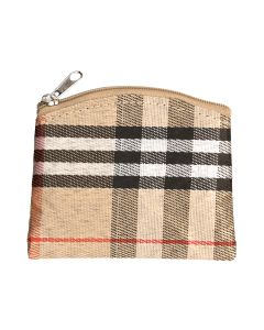 Tan Tartan Plaid Rosary Pouch