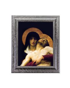 10 1/2" x 12 1/2" Grey Oak Finish Frame with an 8" x 10" The Pieta Print