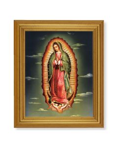 10" x 12" Gold Leaf Finish Beveled Frame with 8" x 10" Our Lady of Guadalupe Textured Art