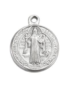3/4" St. Benedict Jubilee Medal in Antiqued Silver Finish (sold in increments of 25)