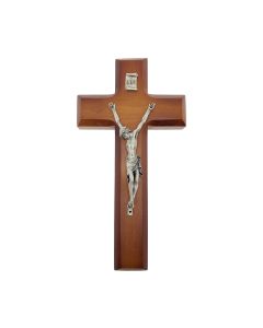 8" Two Tone Cross with Italian Silver Tone Corpus