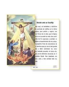 Crucifixion Holy Card in Spanish