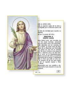 Saint Lucy Holy Card in Spanish