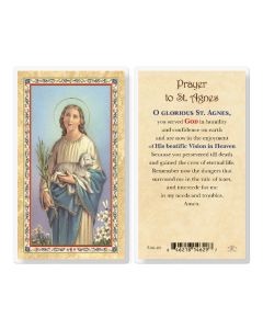St. Agnes Laminated Holy Card. Inc. of 25